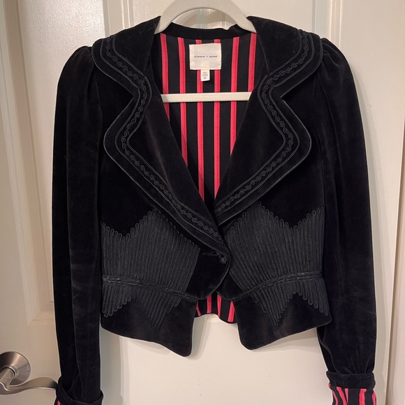 Rare vintage black velvet cropped blazer - Picture 2 of 8